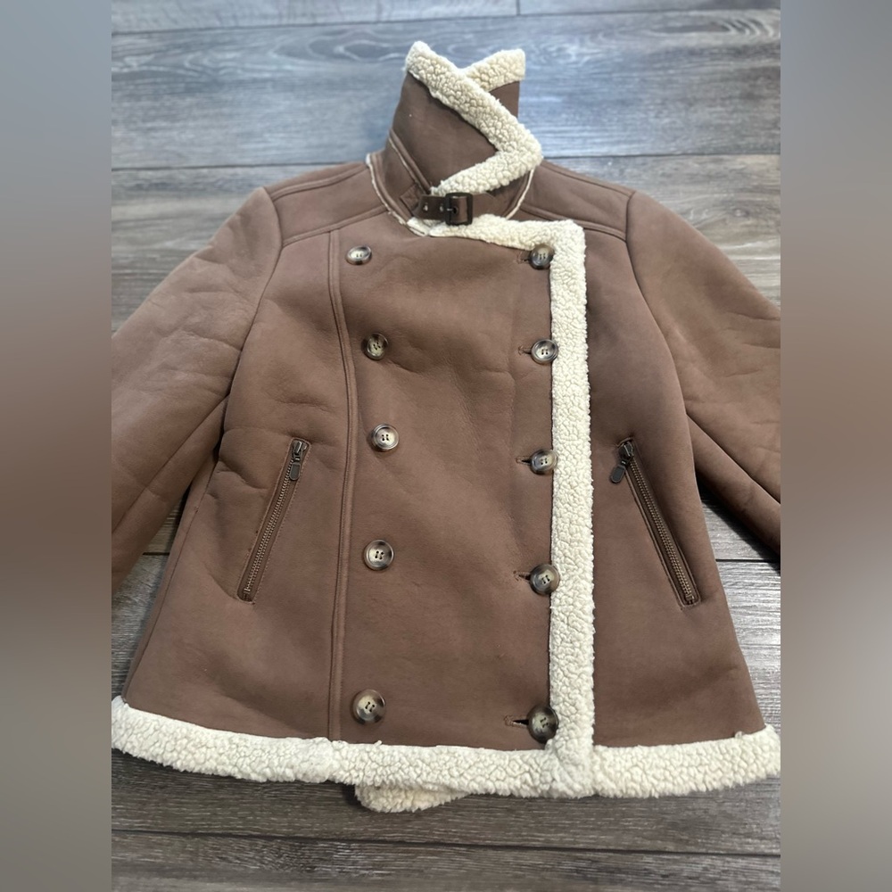 Smart Set Brown Teddy Jacket with Cream Accents/ woman’s size M - Picture 5 of 11